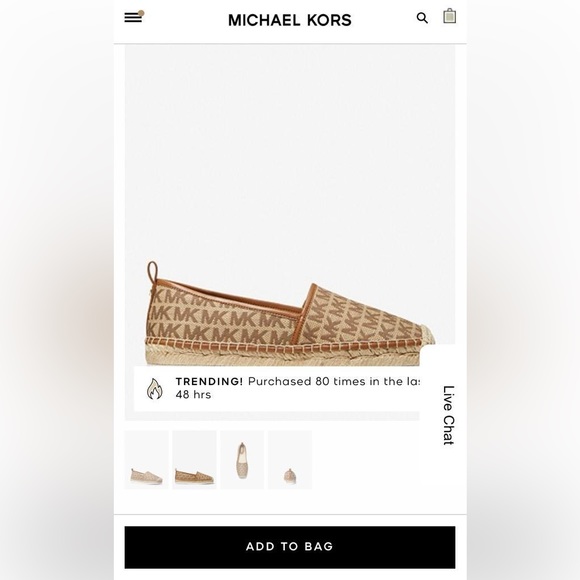 BNIB Michael Kors Lenny Logo Jacquard Slip-On Espadrille Size 9 - Picture 3 of 6